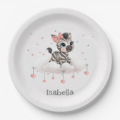 Adorable little cartoon zebra pappteller (Vorderseite)