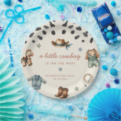 Adorable Little Cowboy ist unterwegs Baby Dusche Pappteller (Party)