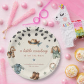 Adorable Little Cowboy ist unterwegs Baby Dusche Pappteller (Party)