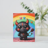 Adorable Little Devil Critter AI Art Postkarte (Stehend Vorderseite)