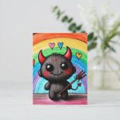 Adorable Little Devil Critter Childlike AI Art Postkarte (Stehend Vorderseite)
