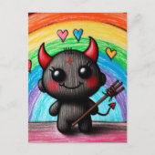 Adorable Little Devil Critter Childlike AI Art Postkarte (Vorderseite)