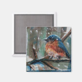 Adorable Little Eastern Bluebird Song Bird Magnet (Vorderseite/Rückseite)