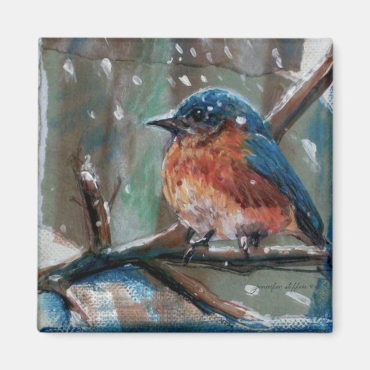 Adorable Little Eastern Bluebird Song Bird Magnet (Vorne)