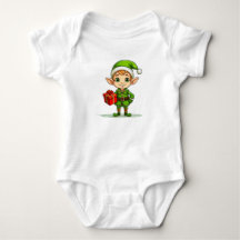 Adorable Little Elf – Festive Baby Bodysuit-Shirt