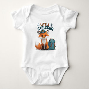 Adorable Little Explorer Baby Outfit Fox Adventure Baby Strampler