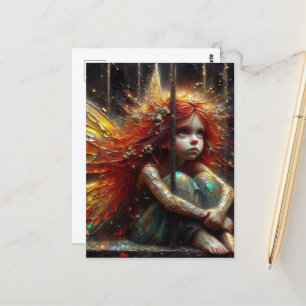 Adorable Little Fairy mit Rotem Haar Postkarte