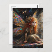 Adorable Little Fairy mit Rotem Haar Postkarte (Vorne/Hinten)