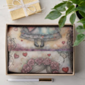 Adorable Little Girl - Valentinstag - Decoupage Seidenpapier (Geschenk)