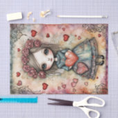 Adorable Little Girl - Valentinstag - Decoupage Seidenpapier (Handwerk)