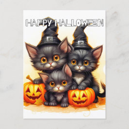 Adorable Little Halloween Kätzchen Postkarte