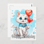 Adorable Little Kitten | Happy Birthday Postkarte (Vorne/Hinten)