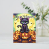 Adorable Little Kitty Cat | Frohe Halloween Postkarte (Stehend Vorderseite)
