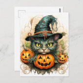 Adorable Little Kitty Cat Hexe Postkarte (Vorne/Hinten)