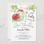 Adorable Little Lady Ladybug Babydusche Einladung (Vorderseite)