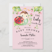 Adorable Little Lady Ladybug Babydusche Einladung (Vorderseite)