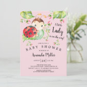 Adorable Little Lady Ladybug Babydusche Einladung (Stehend Vorderseite)
