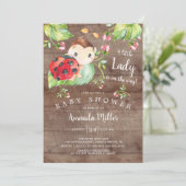 Adorable Little Lady Ladybug Babydusche Einladung (Stehend Vorderseite)