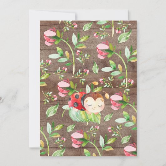 Adorable Little Lady Ladybug Babydusche Einladung (Rückseite)