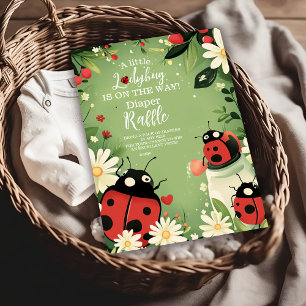 Adorable Little Ladybug Girl Baby Diapper Raffle Begleitkarte