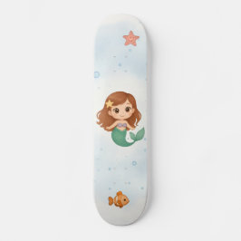 Adorable little mermaid kids skateboard