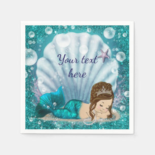 Adorable Little Mermaid Paper Napkins Serviette