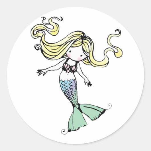 Adorable Little Mermaid Stickers (Vorderseite)