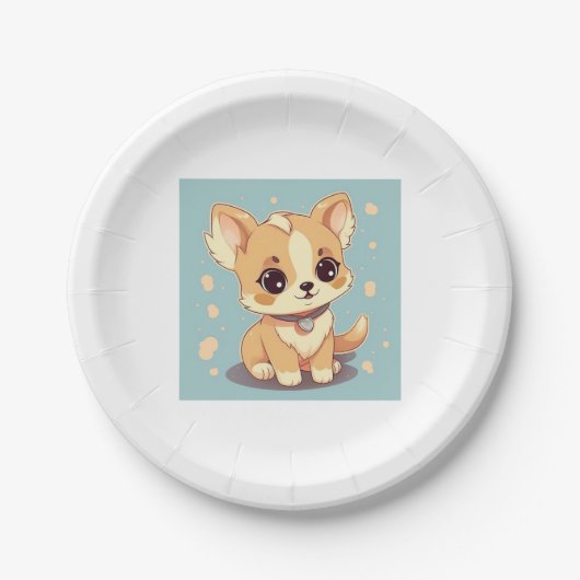 Adorable Little Puppy - Sweetness in Design Pappteller (Vorderseite)