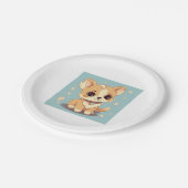 Adorable Little Puppy - Sweetness in Design Pappteller (Schrägansicht)