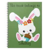 Adorable Little White Bunny Personalisiert Notizblock (Vorderseite)