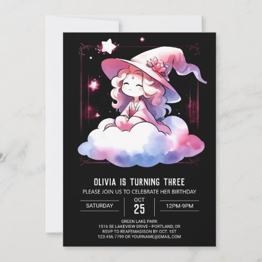Adorable Little Wizard Geburtstag Einladung (Vorderseite)