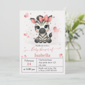 Adorable little zebra baby shower invitation einladung (Stehend Vorderseite)