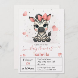 Adorable little zebra baby shower invitation einladung