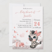 Adorable little zebra baby shower invitation einladung (Vorderseite)