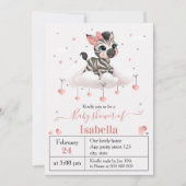 Adorable little zebra baby shower invitation einladung (Vorderseite)