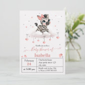 Adorable little zebra baby shower invitation einladung (Stehend Vorderseite)