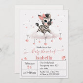 Adorable little zebra baby shower invitation einladung (Vorne/Hinten)