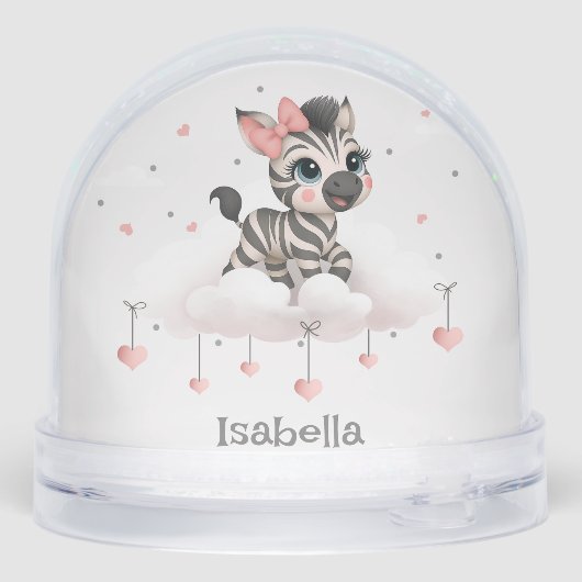 Adorable little zebra schneekugeln (Rückseite)