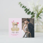 Adorable Llama Custom Foto Valentinstag Postkarte (Stehend Vorderseite)