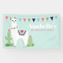 Adorable Llama Personalisiert Kindergeburtstag Par Banner