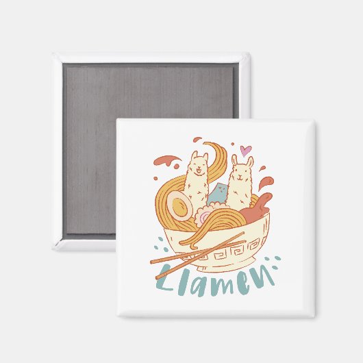 Adorable Llamen Magnet (Vorderseite/Rückseite)