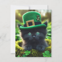 Adorable Lucky Black St. Patrick's Day Kitten