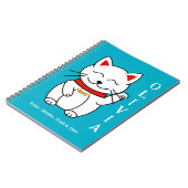 Adorable Lucky Cat Zeichnend Personalisiertes Note Notizblock (Linke Seite)