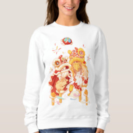 Adorable Lunar New Year Lion Dance Women's Sweatsh Sweatshirt