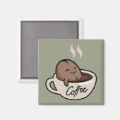 Adorable lustige Kaffee l Funny Cartoon baden Nied Magnet (Vorderseite/Rückseite)