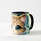 Adorable Magical Cat Mug & Pillow – Cute Fantasy  Tasse (VorderseiteRechts)