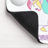 Adorable Magical Unicorn, Regenbogen Mousepad (Ecke)