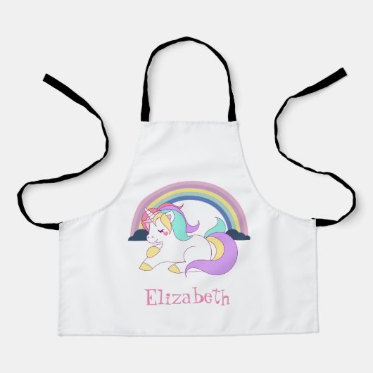 Adorable Magical Unicorn, Regenbogen Schürze (Vorderseite)