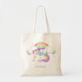 Adorable Magical Unicorn, Regenbogen Tragetasche (Vorne)