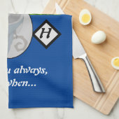 Adorable Magpie Looking Glass Monogram w Foto Geschirrtuch (Viertel Falte)